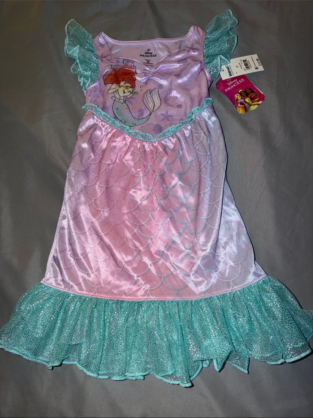 Disney Ariel Pink and Teal Mermaid Dress-Up Gown